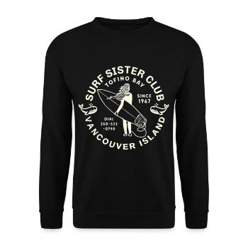 Surfer Club Île Vancouver - Sweat-shirt Unisexe - noir - Devant - Alina (178cm) & Michal (187cm)