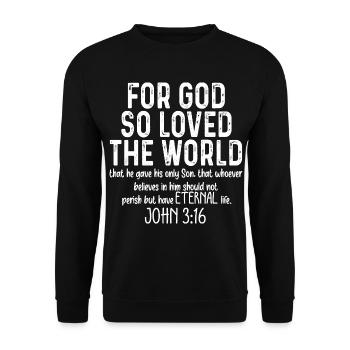 Pour Dieu Aime Le Monde John 3:16 - Sweat-shirt Unisexe - noir - Devant - Alina (178cm) & Michal (187cm)