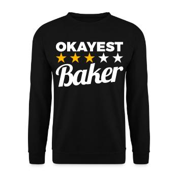 Okayest Baker - Unisex Pullover - Schwarz - Vorne - Alina (178cm) & Michal (187cm)