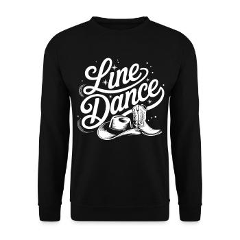 Line Dance Stiefel Illustration - Unisex Pullover - Schwarz - Vorne - Alina (178cm) & Michal (187cm)