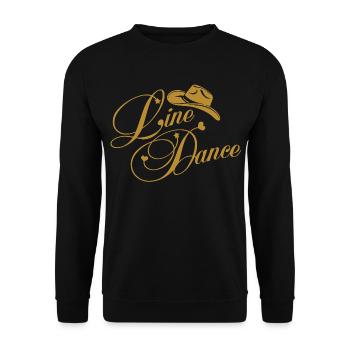 Danse en ligne Logo western doré - Sweat-shirt Unisexe - noir - Devant - Alina (178cm) & Michal (187cm)
