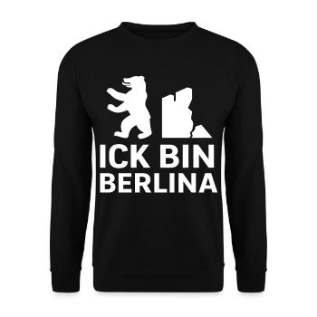 Ick bin Berlina - Unisex Pullover - Schwarz - Vorne - Alina (178cm) & Michal (187cm)