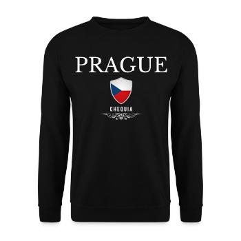 Prague République tchèque, souvenir Prague - Sweat-shirt Unisexe - noir - Devant - Alina (178cm) & Michal (187cm)