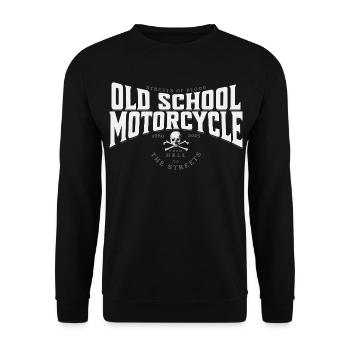 Old School Motorcycle Biker Chopper Design - Unisex Sweatshirt - black - Front - Alina (178cm) & Michal (187cm)