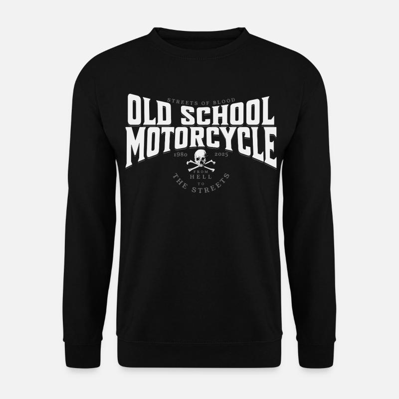 Old School Motorrad Biker Chopper Design - Unisex Pullover - Schwarz