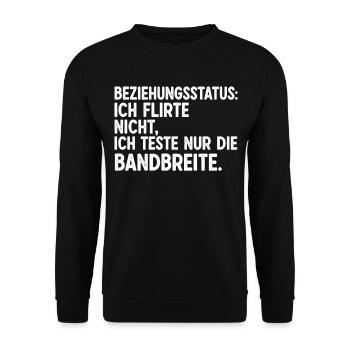 Beziehungsstatus: Ich Flirte Nicht - Unisex Pullover - Schwarz - Vorne - Alina (178cm) & Michal (187cm)