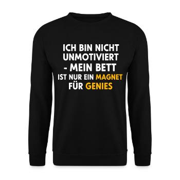 Magnet for Genie's Bed Saying - Unisex Sweatshirt - black - Front - Alina (178cm) & Michal (187cm)