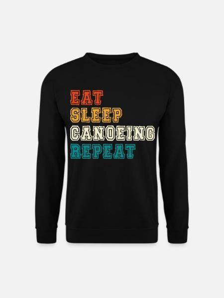 Eat Sleep Canoeing Repeat Farbblock - Unisex Pullover - Schwarz