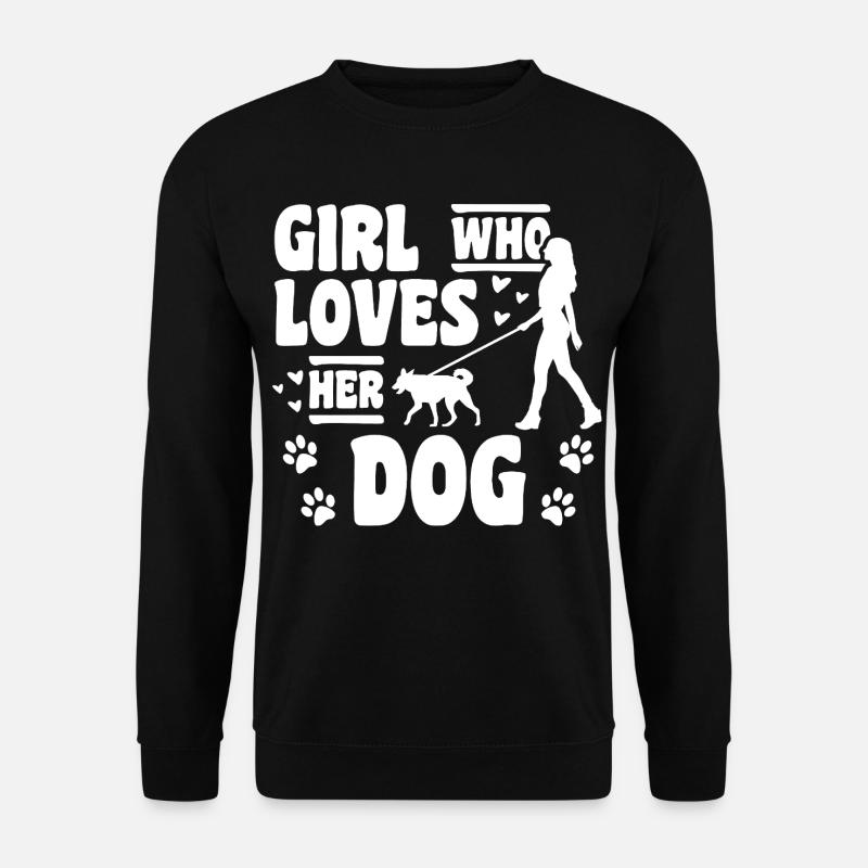 Mädchen das Hunde liebt - Unisex Pullover - Schwarz