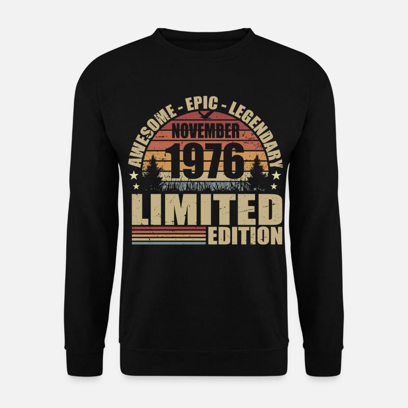November 1976 Limited Edition Retro November 1976 - Unisex Pullover - Schwarz
