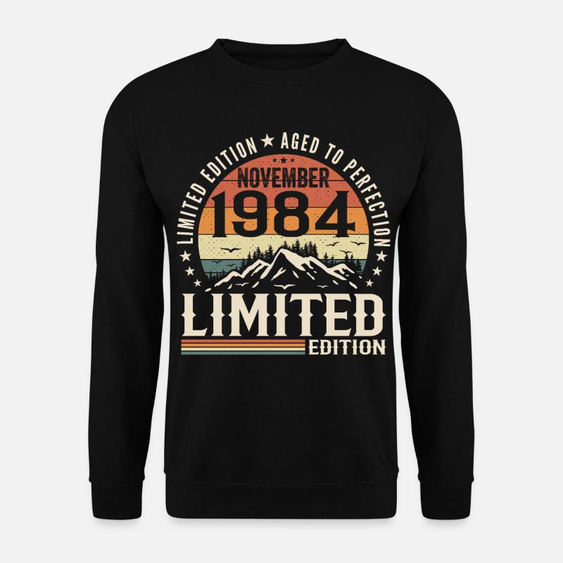 November 1984 Unique Retro Birthday - Unisex Sweatshirt - black