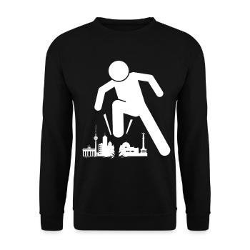 Berlin is ugly skyline - Unisex Sweatshirt - black - Front - Alina (178cm) & Michal (187cm)
