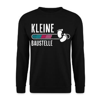Soon Mom LITTLE CONSTRUCTION SITE Baby Comes Funny - Unisex Sweatshirt - black - Front - Alina (178cm) & Michal (187cm)