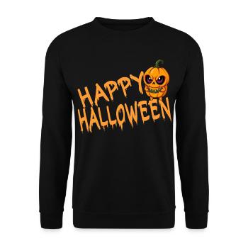 Halloween Citrouille Joyeux halloween - Sweat-shirt Unisexe - noir - Devant - Alina (178cm) & Michal (187cm)