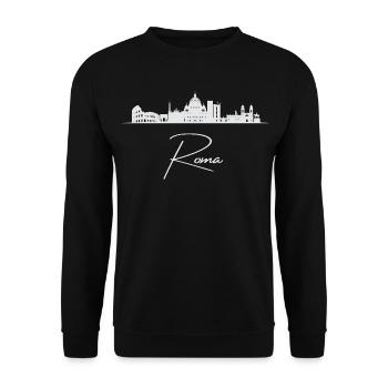 Rome Skyline, Rome Italy - Unisex Sweatshirt - black - Front - Alina (178cm) & Michal (187cm)