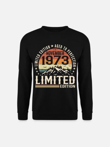 November 1973 Unique Retro Birthday - Unisex Sweatshirt - black