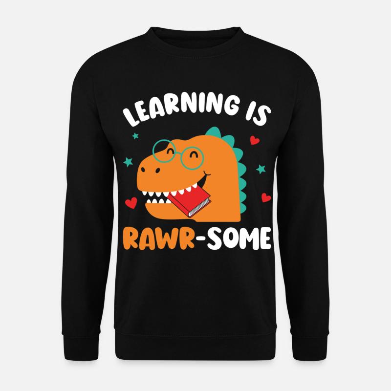Dinosaur Kindergarten Elementary Kids - Unisex Sweatshirt - black