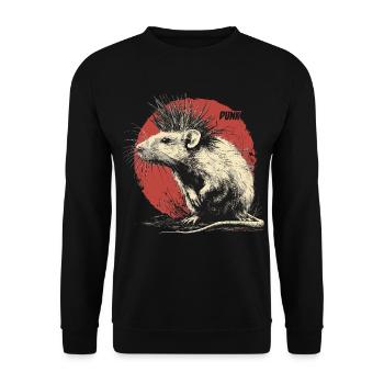 Punk Rock Rat - Unisex Sweatshirt - black - Front - Alina (178cm) & Michal (187cm)