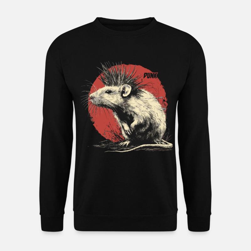 Punkrock Ratte - Unisex Pullover - Schwarz