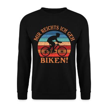 Motif motard rétro coucher de soleil - Sweat-shirt Unisexe - noir - Devant - Alina (178cm) & Michal (187cm)