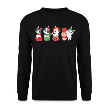 cat in christmas - Unisex Sweatshirt - black - Front - Alina (178cm) & Michal (187cm)