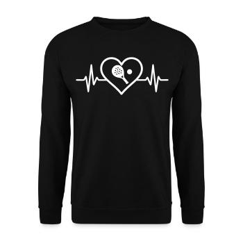 Padel Herz - Unisex Pullover - Schwarz - Vorne - Alina (178cm) & Michal (187cm)