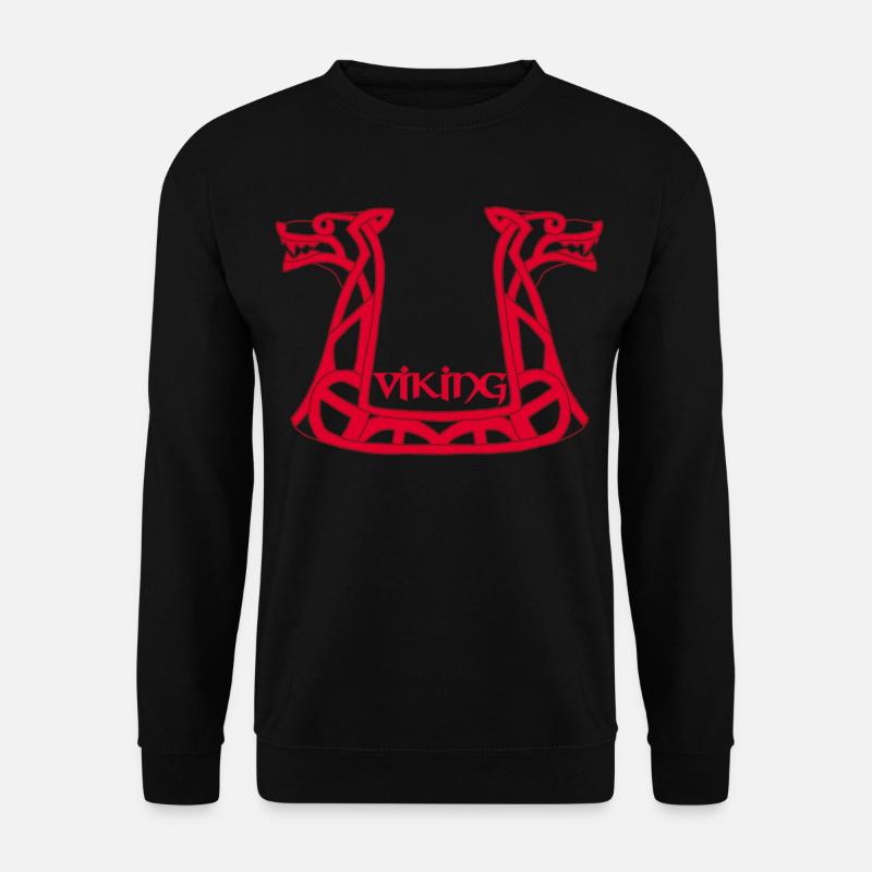 Roter Wikinger-Drache - Unisex Pullover - Schwarz