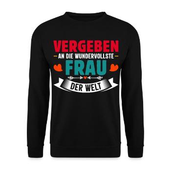 Malle VERGEBEN AN DIE WUNDERVOLLSTE FRAU - Unisex Pullover - Schwarz - Vorne - Alina (178cm) & Michal (187cm)