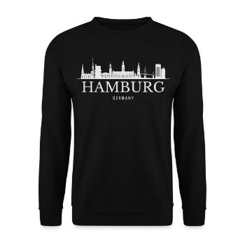 Hambourg Skyline, Hambourg Allemagne - Sweat-shirt Unisexe - noir - Devant - Alina (178cm) & Michal (187cm)
