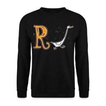 Pension Duck - Retirement - Pension - Unisex Sweatshirt - black - Front - Alina (178cm) & Michal (187cm)