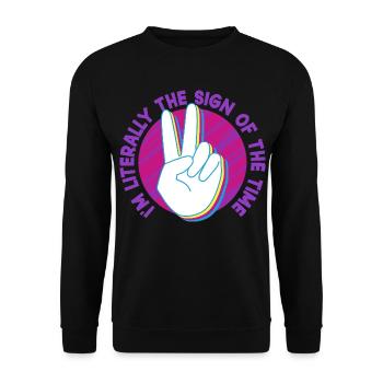 ASL Sign Language Interpreter - Unisex Sweatshirt - black - Front - Alina (178cm) & Michal (187cm)