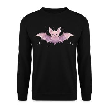 Spooky Cute Pastel Bat – Kawaii Gothic Style - Unisex Sweatshirt - black - Front - Alina (178cm) & Michal (187cm)