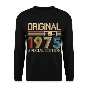 50th birthday 50 years original 1975 - Unisex Sweatshirt - black - Front - Alina (178cm) & Michal (187cm)