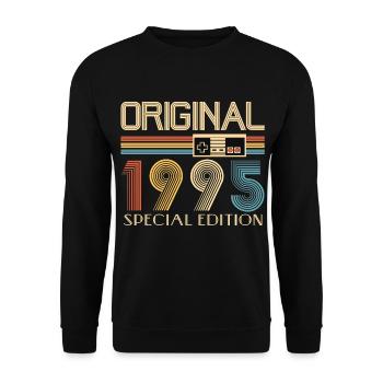30. Geburtstag 30 Jahre Original 1995 - Unisex Pullover - Schwarz - Vorne - Alina (178cm) & Michal (187cm)