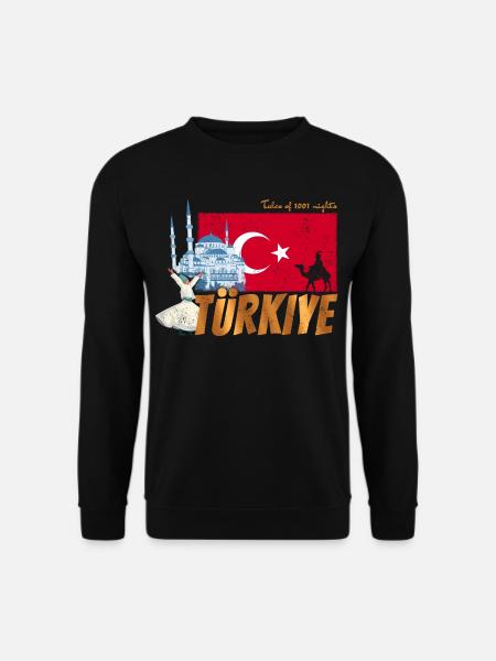 Türkiye Istanbul Vintage Flaga Turcja Sovenir - Bluza unisex - czarny