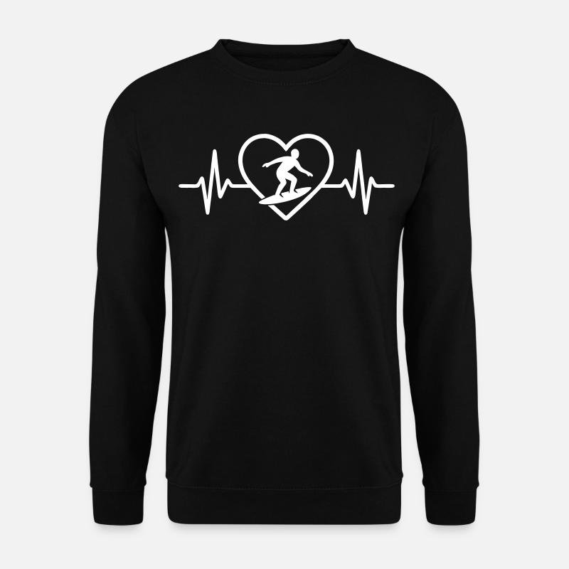 Herz-Surfen - Unisex Pullover - Schwarz