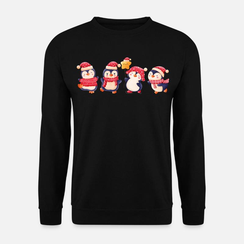 Lustige Pinguin Weihnachten - Unisex Pullover - Schwarz