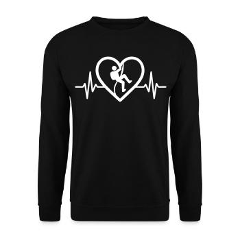 Heart Climbing - Unisex Sweatshirt - black - Front - Alina (178cm) & Michal (187cm)