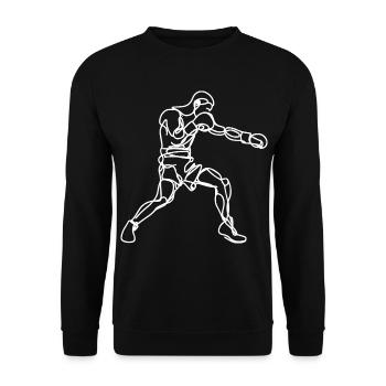 Boxer Drawing - Unisex Sweatshirt - black - Front - Alina (178cm) & Michal (187cm)