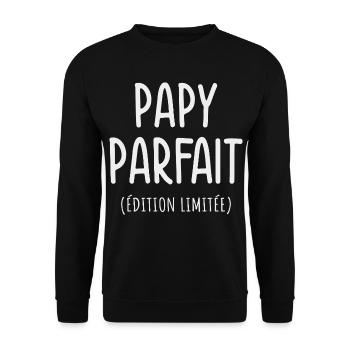 Perfekter Opa Limited Edition Humor Geschenk Great-P - Unisex Pullover - Schwarz - Vorne - Alina (178cm) & Michal (187cm)