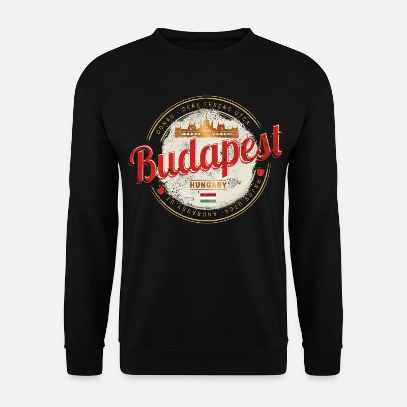 Budapest Design Ungarn Vintage Parlament Souvenir - Unisex Pullover - Schwarz