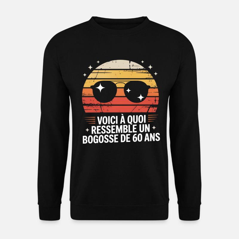 Soleil rétro Bogosse 60 ans - Sweat-shirt Unisexe - noir