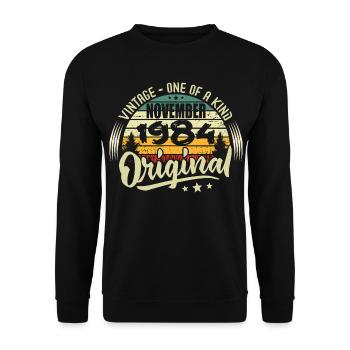 Vintage Novembre 1984 Original Novembre 1984 - Sweat-shirt Unisexe - noir - Devant - Alina (178cm) & Michal (187cm)