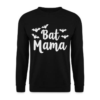 Bat Mama – Bat Mother Statement - Unisex Sweatshirt - black - Front - Alina (178cm) & Michal (187cm)