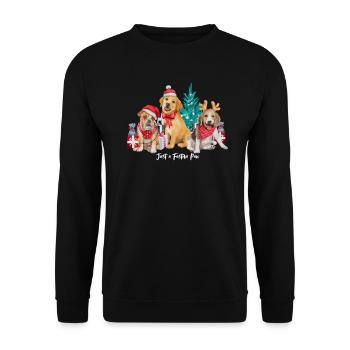 Hunde-Weihnachten - Unisex Pullover - Schwarz - Vorne - Alina (178cm) & Michal (187cm)