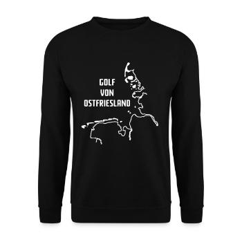 Golf von Ostfriesland - Nordsee Humor - Unisex Pullover - Schwarz - Vorne - Alina (178cm) & Michal (187cm)