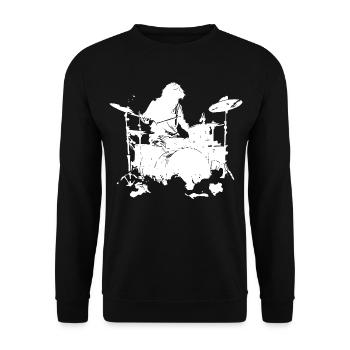 Schlagzeuger Skizze - Unisex Pullover - Schwarz - Vorne - Alina (178cm) & Michal (187cm)