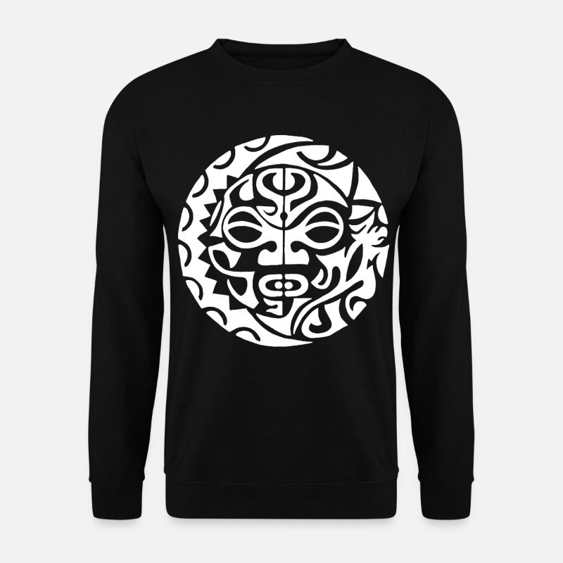 Polynesian skull (white) - Unisex Sweatshirt - black