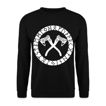 Nordic Cross Achsen (weiß) - Unisex Pullover - Schwarz - Vorne - Alina (178cm) & Michal (187cm)
