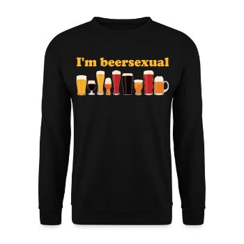 I'm Beersexual Drinking Beer Lovers - Unisex Sweatshirt - black - Front - Alina (178cm) & Michal (187cm)